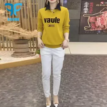 Женский хлопковый свитшот свободного покроя, с длинными брюками