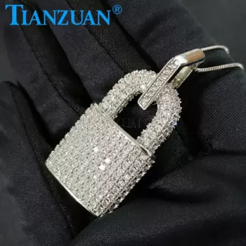 Женский и мужской кулон из серебра 925 пробы, с муассанитом