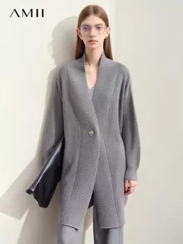 Женский кардиган с V-образным вырезом, на пуговицах