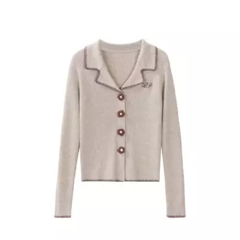 Женский кардиган с V-образным вырезом, на пуговицах