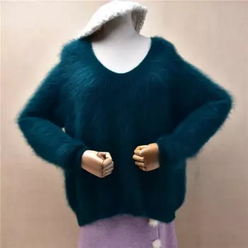 Женский кашемировый пуловер с V-образным вырезом и длинным рукавом