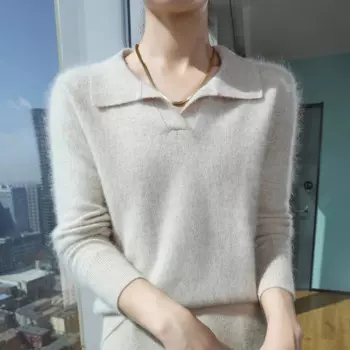 Женский кашемировый свитер с V-образным вырезом, Осень-зима