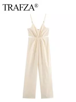 Женский комбинезон с V-образным вырезом, без рукавов