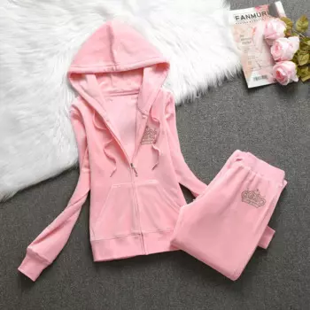 Женский комплект из 2 предметов, осень-зима 2024, женские теплые толстовки и комплекты брюк, бархатный спортивный костюм для женщин