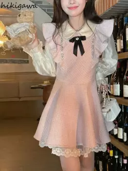 Женский комплект из двух предметов, белая рубашка с длинным рукавом и стразами