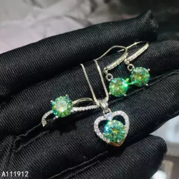 Женский комплект украшений KJJEAXCMY, колье, сережки и кольцо из серебра 925 пробы с натуральным бриллиантом