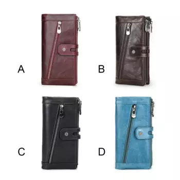 Женский кошелек с карманом для монет, однотонный прямоугольный кошелек с держателем для карт, кофейный