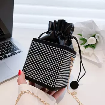 Женский кошелек-ведро на цепочке VeryMe с яркими бриллиантами, роскошная дизайнерская женская сумка-Кроссбоди из ПУ кожи, 2022, трендовая женская сумка-мессенджер на плечо