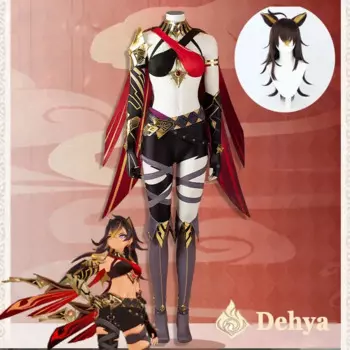 Женский костюм для косплея Genshin Impact Dehya, парик для косплея на Хэллоуин
