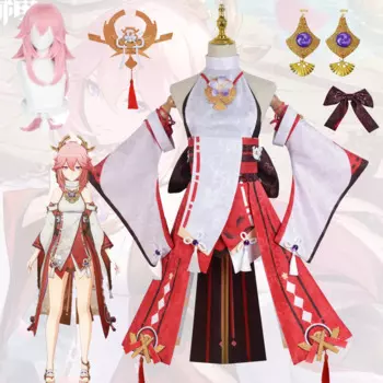 Женский костюм для косплея Genshin Impact Косплей Yae Miko