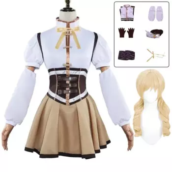 Женский костюм для косплея Puella Magi Madoka Magica Tomoe Mami, парик для костюма на Хэллоуин, карнавал, искусственное платье для женщин, аниме, комикс, костюм для ролевых игр
