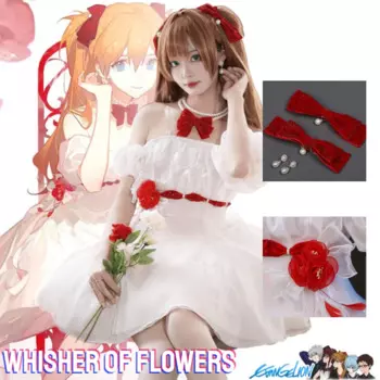 Женский костюм для косплея с венчиком цветов, косплей-костюм JP Anime EVA 02 Hana no Kotoba Flower Voice Asuka Langley Soryu