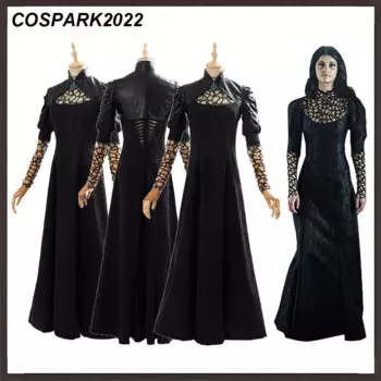 Женский костюм для косплея Yennefer, черное ажурное платье с ведьмой из фильма, одежда для Хэллоуина, карнавальный костюм, наряды, женский костюм