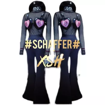 Женский костюм для ночного клуба, женский костюм с большими штанами из рога