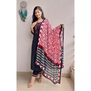 Женский костюм с принтом Палаццо курта и дупатта