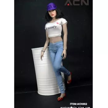 Женский костюм в масштабе 1/6, туфли с квадратной пряжкой, Повседневная футболка, джинсовые штаны, набор для фигурки 12 дюймов, аксессуары для кукол