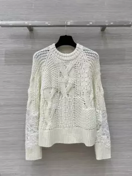 Женский кружевной топ с длинным рукавом