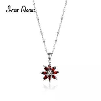 Женский кулон из серебра 925 пробы, с инкрустацией цветов