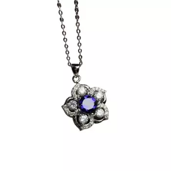 Женский кулон с танзанитом и топазом, 6 х6 мм