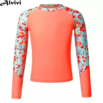 Женский купальник-Топ с длинным рукавом, с принтом