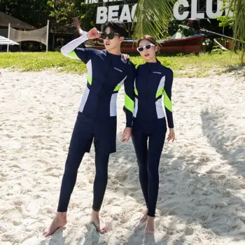 Женский купальный костюм с длинным рукавом, в Корейском стиле