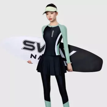 Женский купальный костюм с разрезом, консервативные брюки с длинными рукавами, контрастные цвета, модный купальный костюм, горячая весна