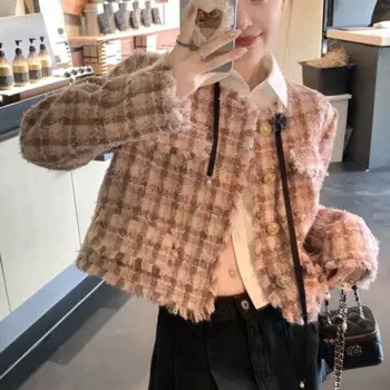 Женский модный элегантный топ в клетку, Женская куртка, новинка 2023, Свободные повседневные винтажные куртки, Весенняя модная верхняя одежда, топы