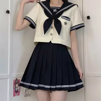 Женский наряд для водной руки, японский и корейский аутентичный костюм jk, костюм с длинным/коротким рукавом, матросский костюм в стиле колледжа