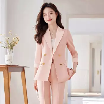 Женский облегающий костюм с рукавом 3/4, облегающий деловой костюм богини с брюками-богини, весна-осень