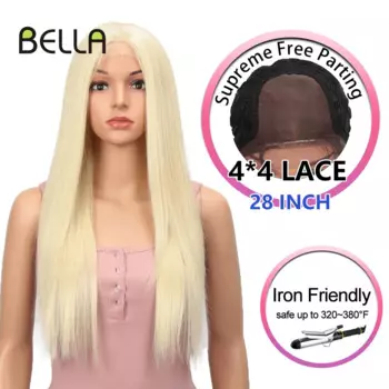 Женский парик Bella Philosophy, белый парик из синтетического кружева спереди, парик из прямых волос для косплея, Лолита, 26 дюймов