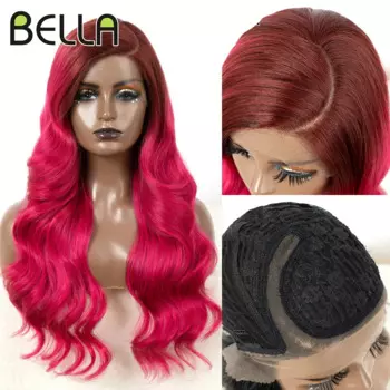 Женский парик Bella Philosophy, черный парик для косплея с кружевной передней частью, 26 дюймов