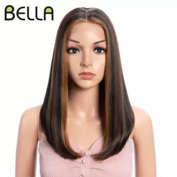 Женский парик BELLA Philosophy, коричневый парик из прямых синтетических волос, для косплея, 14 дюймов