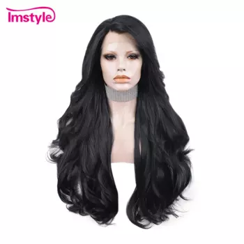 Женский парик Imstyle из длинных синтетических волос, термостойкий, с натуральными волнистыми волосами, на сетке спереди, мягкий, для косплея