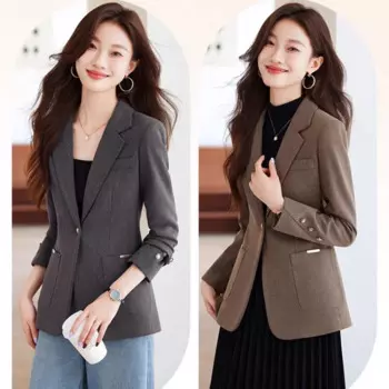 Женский пиджак на весну и осень, новый модный повседневный топ с легким темпераментом, костюм на рабочем месте, официальная одежда