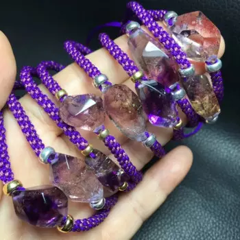 Женский плетеный браслет из серебра 925 пробы с бусинами