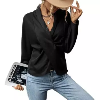 Женский Повседневный пуловер с длинным рукавом и V-образным вырезом