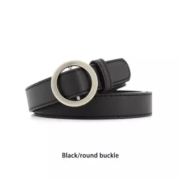 Женский простой кожаный ремень с пряжкой без отверстий