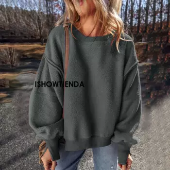 Женский пуловер, мягкий базовый свитер, женский плюшевый осенне-зимний плюшевый повседневный пуловер, однотонные вязаные топы, толстый джемпер из ткани Femme