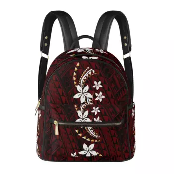 Женский рюкзак из мягкой искусственной кожи с принтом логотипа на заказ, полинезийский Племенной Дизайн 2024, Многофункциональный модный рюкзак для девочек