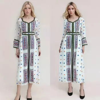 Женский сарафан с цветочным принтом, Осенний сарафан с принтом