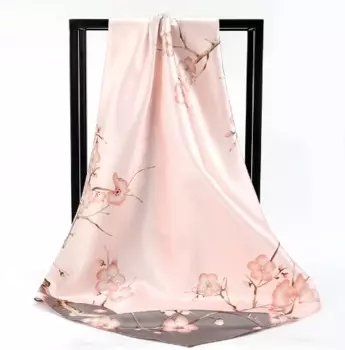 Женский шелковый шарф yoohxin с цветочным принтом 90 см