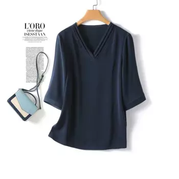 Женский Шелковый Топ, Новинка лета 2024, шелковые женские футболки, женская одежда, тканевые футболки с коротким рукавом для женщин