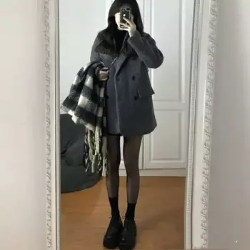 Женский шерстяной Блейзер, Новинка весна-осень 2024, свободное маленькое утепленное шерстяное пальто высокого качества