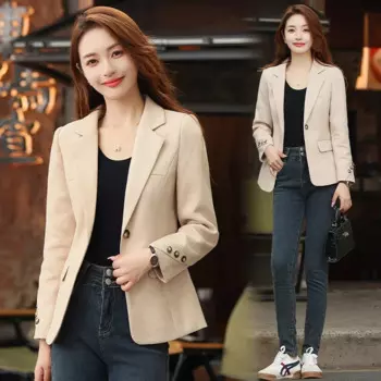 Женский шерстяной пиджак Advanced Sense 2024, новый стиль, профессиональное элегантное повседневное толстое пальто, осенне-зимний женский костюм, топ