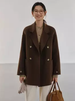 Женский шерстяной пиджак, осень-зима 2024, новинка Maillard, шерстяное повседневное универсальное пальто, двубортный офисный женский костюм, топ