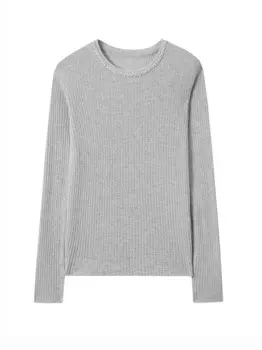 Женский шерстяной пуловер с вырезом лодочкой