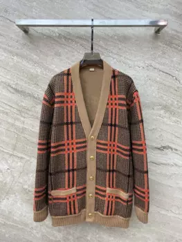 Женский шерстяной вязаный кардиган с V-образным вырезом и длинным рукавом