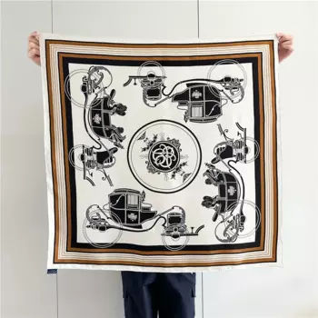 Женский шёлковый шарф-платок, 90x90 см