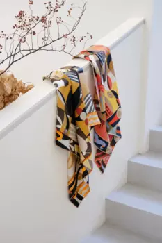 Женский шёлковый шарф-платок, 90x90 см