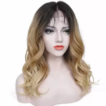 Женский синтетический парик StrongBeauty на сетке спереди, длинные парики с темными корнями, клубничным, светлым, Омбре, естественной волной